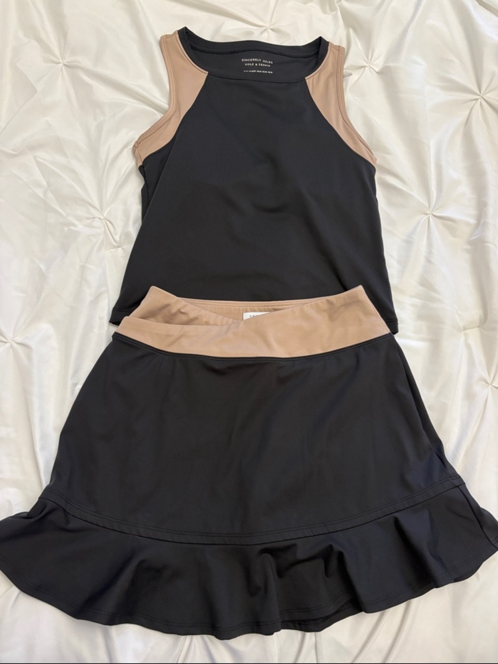 Sincerely Jules Black and Beige Skirt Set